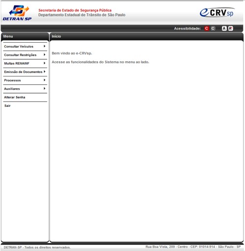 Tela do e-CRV